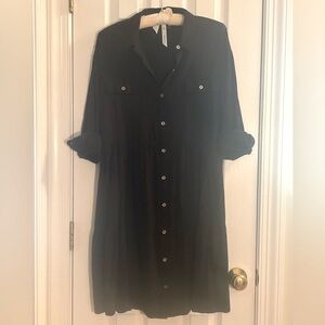 NY Collection shirt dress - black